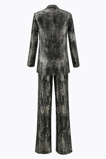 Black and Gold 2 Piece Peak Lapel Double Breasted Women's Prom Suit